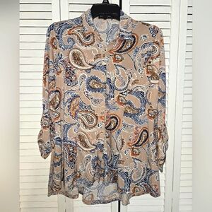 Knapp Studio Women's M Paisley Print Blouse